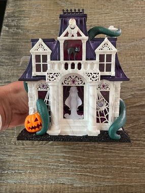 Halloween Haunted House Figurine with Pumpkin and Tentacles
